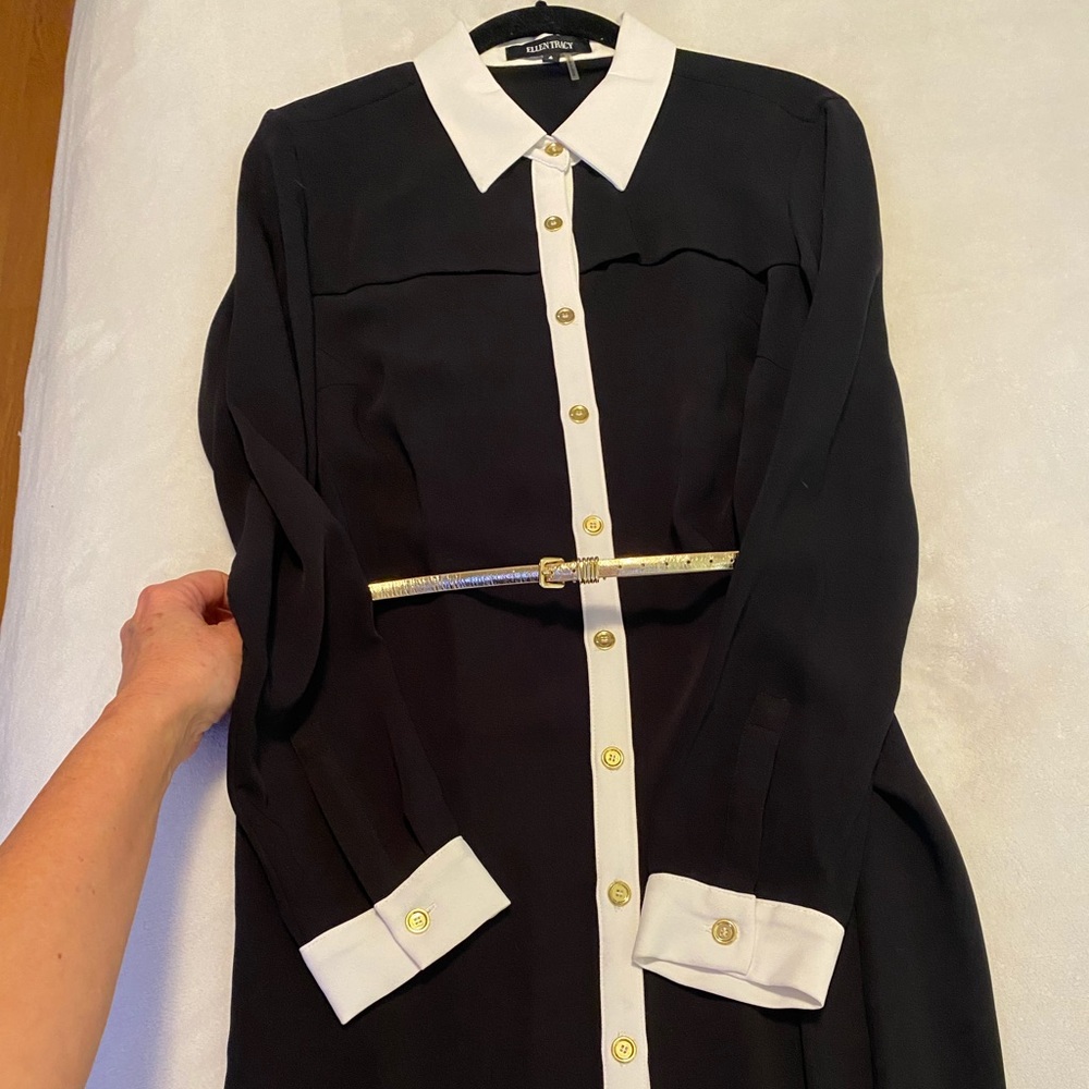 Ellen Tracy Black and White Dress